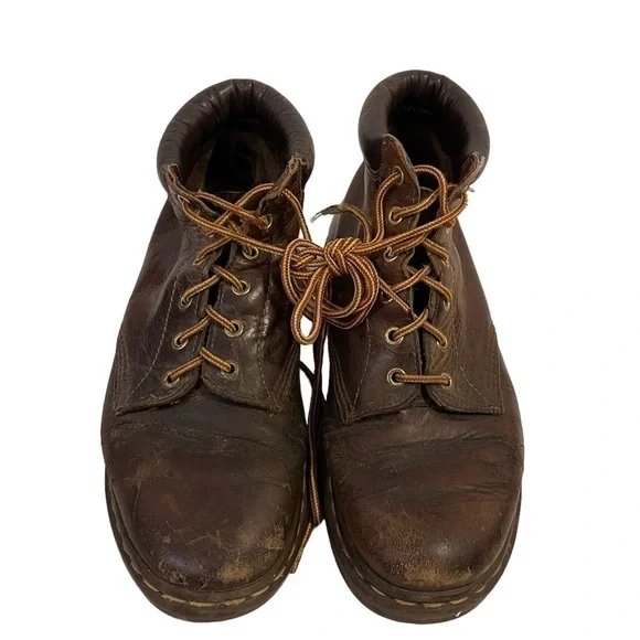 Vintage DR. MARTENS 939 Brown Leather Boots Made In England - Picture 2 of 5